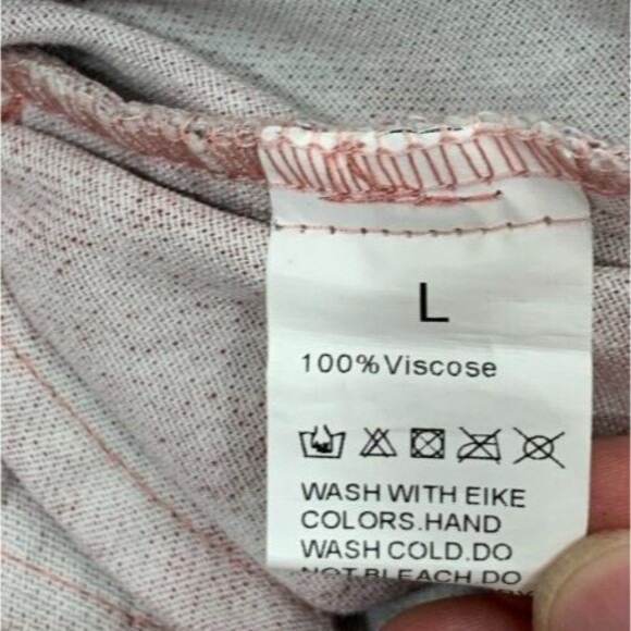 Unbranded (L) Large Drawstring Pull-cord Pull Red Gray Denim Cargo Jean Pants - Picture 7 of 13